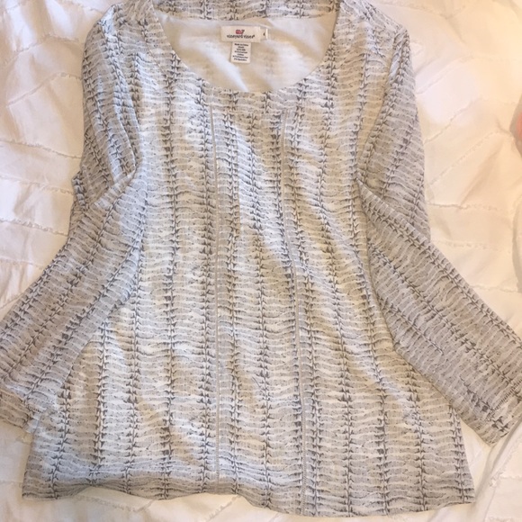 Vineyard Vines Fern Print Silk Top Size 4 - Picture 2 of 4